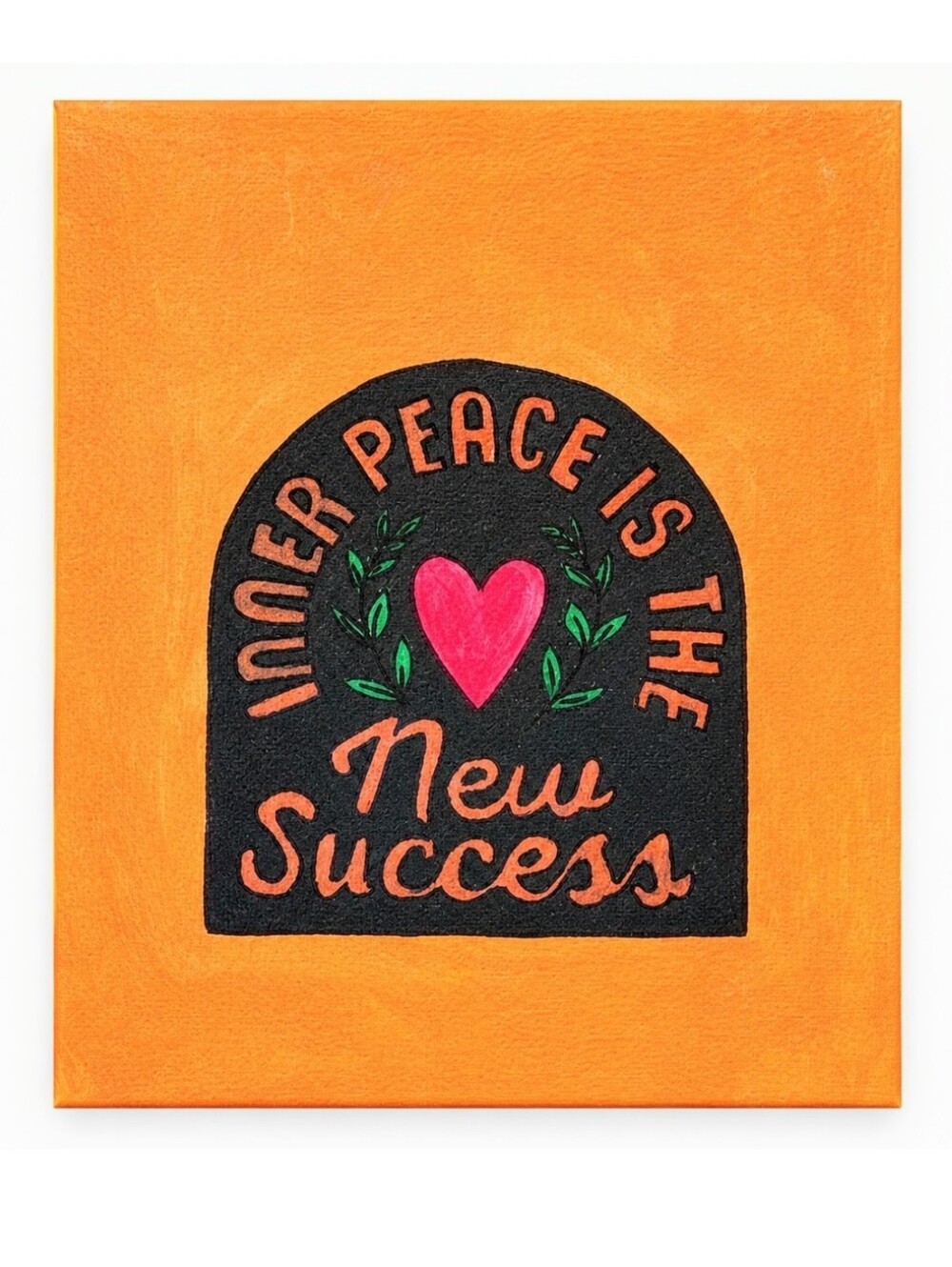Inner Peace Wall Art Canvas 11x14 Inspirational Quote Hand Painted